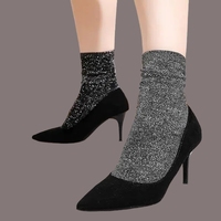 Chaussettes de cheville scintillantes à paillettes pour femmes, chaussettes mi-mollet métalliques brillantes pour fêtes, clubs et cadeaux – Vente en gros