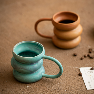 Mug à café <span class=keywords><strong>en</strong></span> céramique de forme de pneu rétro exquis, tasse à latte art vintage japonaise pour <span class=keywords><strong>couple</strong></span> - Product Image 1