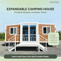 Maison Modulaire Conteneurisée Extensible et Pliable, Économe en Énergie, Isolée, Préfabriquée pour Hébergement Temporaire en Station Balnéaire