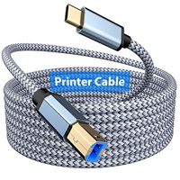 Cable USB 2.0 Tipo B Macho a USB Tipo C Macho de 0.5m 1m 2m para Impresora y Escáner, con Conductor de Cobre Puro y Revestimiento de Nailon Trenzado