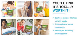 Çamaşır için Ekolojik Katı Deterjan Levhaları Tek Kullanımlık Biyobozunur Şeritler Yüksek Köpüklü Enzim Teknolojisi Zorlu Lekeler İçin - Product Image 3