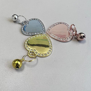 HW en stock, Étiquette d'identification pour chien et chat en strass, Pendentif breloque pour collier d'animal de compagnie, Forme cœur, Anti-perte, Gravure personnalisable - Product Image 6