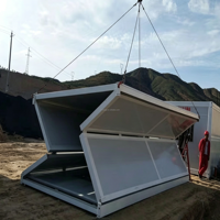 Maisons préfabriquées pliables et extensibles de 20 pieds pour assemblage, maisons conteneurs portables, maisons intégrées pour sites de construction communautaires