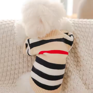 2025 Fabrikverkauf Luxuriöser Gestreifter Regenbogen Handgestrickter Hundemantel für den Täglichen Gebrauch - Product Image 4