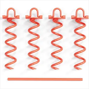 Spiral Ground Anchor With Dog Tie Out Hot Sale In North American Market Spring Anchor Stake