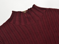 Robe Courte Femme en Maille Rayée Rétro, Coupe A-Line Slim, Ourlet Ondulé, Manches Courtes, Boutons Métalliques, Style Élégant