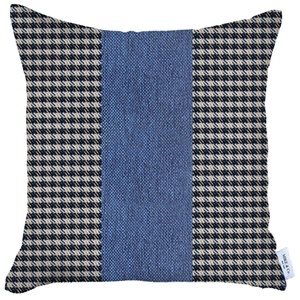 TD lusso Boho-Chic pied de poule Jacquard cuscino decorativo floreale ricamato 18x18 per soggiorno decorativo