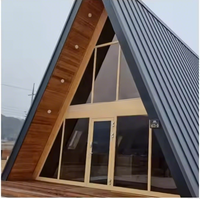 Villa de luxe moderne en structure préfabriquée en acier de type A, design de maison préfabriquée triangulaire