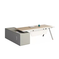 Boss Executive Escritorio de oficina extensible de madera moderno con silla Combinación Escritorio de computadora
