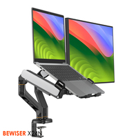 Bras de support réglable simple et double pour ordinateur portable Support de bras flexible pour tablette (BEWISER X12N)
