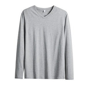<span class=keywords><strong>T</strong></span>-<span class=keywords><strong>Shirt</strong></span> da <span class=keywords><strong>Uomo</strong></span> in Puro Cotone Traspirante, Casual, Slim Fit, <span class=keywords><strong>Scollo</strong></span> a <span class=keywords><strong>V</strong></span>, <span class=keywords><strong>Manica</strong></span> <span class=keywords><strong>Lunga</strong></span>, Tinta Unita, Vendita all'Ingrosso - Product Image 4