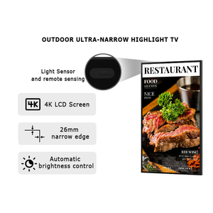ทีวีกลางแจ้งอัจฉริยะขนาด 75 นิ้ว 4K UHD Full HD กันน้ำ จอใหญ่ สำหรับป้ายดิจิทัลและจอแสดงผลเพื่อความบันเทิง ขนาด 75 นิ้ว 4K UHD Full HD - Product Image 2
