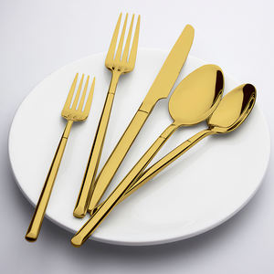 Роскошный матовый черный нож ложка Вилка Набор 18/10 столовых приборов из нержавеющей стали золотые столовые приборы посудомоечная машина безопасная оптовая продажа дешево - Product Image 6