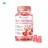Gummies capillaires OEM à la biotine 5000 MCG, supplément de collagène pour une croissance plus épaisse et plus forte, vitamines C, E, zinc pour une peau et des ongles éclatants