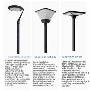 Lampes LED d'éclairage extérieur pour projets d'énergie, lampadaires étanches en aluminium moulé sous pression IP65, garantie <span class=keywords><strong>5</strong></span> ans, 220V, large spectre - Product Image 3