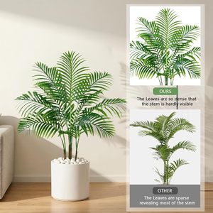Palmier Artificiel 90 cm <span class=keywords><strong>en</strong></span> Plastique Tropical avec 9 Troncs, Design Écorce Réelle, Feuilles Ajustables, Écologique, pour Intérieur - Product Image 5