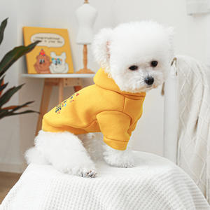 JXANRY Sweat à capuche jaune style décontracté pour chiens et chats Vêtements en polyester pour animaux de compagnie avec design d'amour - Product Image 3