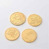 Pièce de monnaie commémorative double face à impression UV, vente en gros d'usine, logo personnalisé, alliage de zinc doré