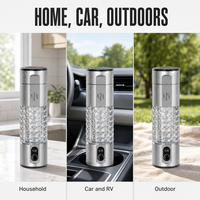 290ML Wasserstoffreiche Wasserflasche Nano-Wasserstoff-Wassergenerator Batteriebetrieben für Auto und Wohnmobil Edelstahl-Elektrolyse-Ionisierer