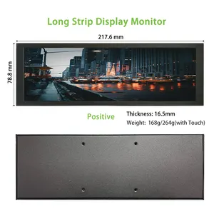 Barra de fábrica lcd esticada, tela sensível ao toque 7.9 polegadas, monitor ips 400x1280 lcd, tela tátil de 7.84 polegadas, temperatura do caso do pc