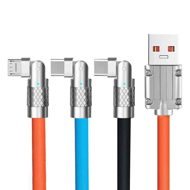 180 Degree Rotation Data Cable 1.2m 1.8m USB Type C Cable 120w 6A Charging Cable for iPhone for Xiaomi for Samsung