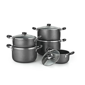 Non-Stick <b>Cookware</b> <b>Set</b> 5 Piece Pot <b>Set</b> With Lids For Gas Stove Soup Pots 1.1L To 5L Capacity - Product Image 1