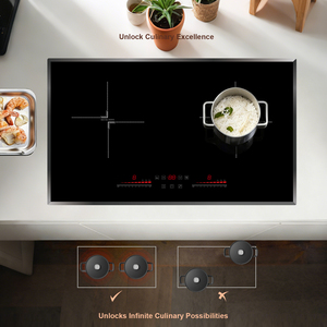 เตาแม่เหล็กไฟฟ้าสองหัวทรงพลังพร้อมระบบล็อคป้องกันเด็ก - Product Image 1