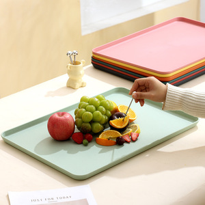 Rectangular Plastic <b>Tray</b> 50cm Extra <b>Large</b> Thick <b>Serving</b> <b>Tray</b> For Fruit Tea Coffee Hotel KTV Dinner Table Use Solid Color - Product Image 3