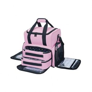 Free Sample Double Layer Travel <b>Makeup</b> Organizer <b>Case</b> Cosmetic Travel Bag <b>Makeup</b> Custom Logo Large Capacity Travel Cosmetic Bag - Product Image 6