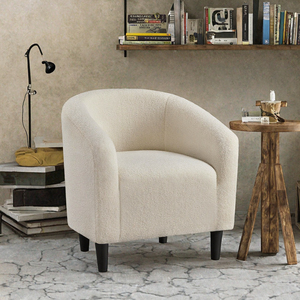 Fauteuil pivotant de salon Disen Furniture, style moderne et luxueux, en cuir PU capitonné, personnalisable pour salon, chambre à coucher, bureau à domicile - Product Image 3