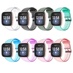 Correa de Repuesto para Reloj Inteligente <span class=keywords><strong>Versa</strong></span>/<span class=keywords><strong>Versa</strong></span> <span class=keywords><strong>Lite</strong></span>/<span class=keywords><strong>Versa</strong></span> 2, Accesorios de Color Sólido, Correa de Reloj de TPU Transparente con Pasador de Acero Inoxidable - Product Image 1