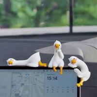 Adornos de Plástico para Consola de Coche con Forma de Ganso Blanco Grande, Estilo de Dibujos Animados, Venta al por Mayor