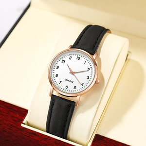 LP52 Women's Luminous Hands Simple Design Watches Ladies Quartz Analog Luxury Watch Small Round Leather Band Alloy Case <strong>Clock</strong> - Product Image 3