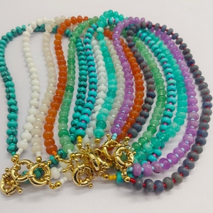 <span class=keywords><strong>Collana</strong></span> Estiva da Spiaggia Zooying Fatta a Mano con Perle di Cristallo e Gemme Miste con Perline di Riso per Donne - Product Image 6