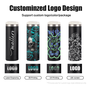 Botella de agua Rosa personalizada a prueba de fugas de 12oz, taza de viaje de acero inoxidable de 500ml, vaso de metal con estampado de logotipo OEM, café térmico recto - Product Image 2