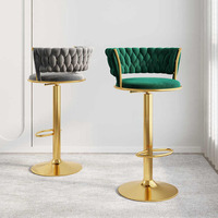 Filet de barre domestique moderne, simple et rotatif, lumière rouge, accoudoir avant de luxe, caissier, chaise de bar de beauté