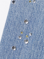 Ensemble de deux pièces pour femmes, jean droit en denim à paillettes brillantes, mode décontractée automne-hiver