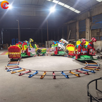 Vente en gros d'équipement de terrain de jeu extérieur parc d'attractions électrique chevaux volants heureux train de piste