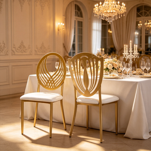 Chaise de banquet empilable OEM ODM en fer, style Chavari, en bambou, Chiavari, Tiffanie, pour réception, mariage, location. - Product Image 1