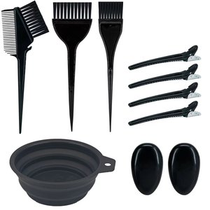 Juego de herramientas para teñir el cabello con tazón plegable, cepillo, peine y pinzas para teñir el cabello en salón, kit de 4 piezas - Product Image 1