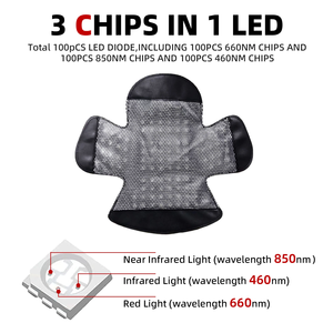 APTREDLIGHT Capuchon de thérapie par la lumière rouge 100 Led pour cheveux pour hommes et femmes 460nm 660nm 850nm Capuchon de lumière infrarouge - Product Image 3