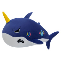 Vente en gros de couverture douce à câliner requin dauphin animal en peluche Kawaii oreiller requin bleu pour enfants cadeau d'anniversaire couverture en peluche