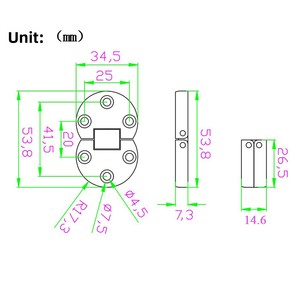One Word <b>Round</b> Flap Hinge Oval <b>Folding</b> <b>Table</b> Semicircle Zinc Alloy Electroplated 54x35mm 7mm Thickness 180 Degrees Opening Angle - Product Image 2