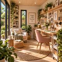Abri extérieur préfabriqué moderne isolé à montage rapide avec fenêtres pour jardin, idéal pour les loisirs et la détente