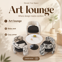 Fauteuil lounge incurvé en tissu design avec assise noire, chaise d'appoint contemporaine pour hall d'hôtel, café, club et réception