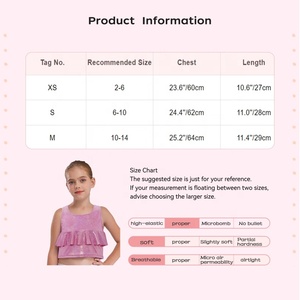 Tops Cortos Metálicos con Volantes para Niñas de 2 a 14 Años, Poliéster y Spandex, Sin Mangas, para Danza, Jazz, Gimnasia, Actuaciones en Escenario, Personalizados - Product Image 6