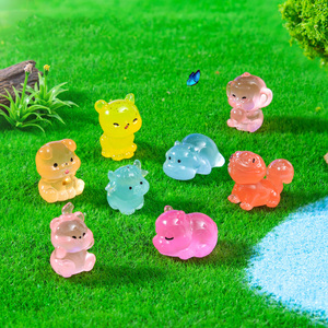 Figuras en miniatura que brillan en la oscuridad, adorno DIY para jardín de hadas, acuario, bonsái, decoración luminosa, Mini resina, figuritas artesanales de animales - Product Image 3