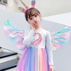 Ali di piume colorate puntelli per medicazione di Halloween ali d'angelo arcobaleno spettacolo di <span class=keywords><strong>fata</strong></span> per bambini regalo principessa per bambina - Product Image 5