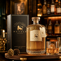 Vente en gros d'usine, bouteilles de vin personnalisées, bouteilles de liqueur vides de haute qualité, 750 ml, bouteilles de whisky carrées de luxe et boîtes