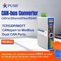 Convertidor de Protocolo PUSR CANopen CAN FD Modbus RTU/TCP/MQTT, 2 CAN Maestro/Esclavo, CAN Ethernet RS485/SFP, Carcasa de Aluminio, CAN528